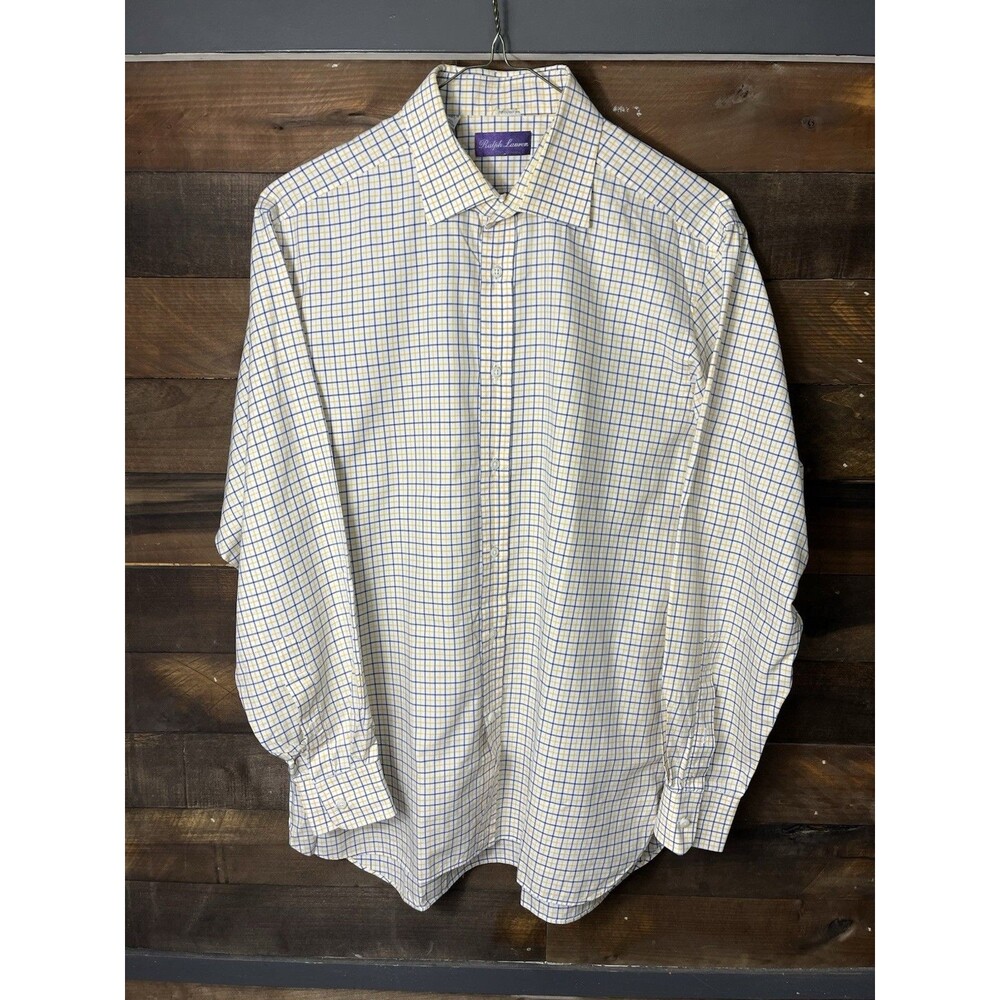 Ralph Lauren Purple Label men's tattersall cotton sport shirt  Size 16 1/2